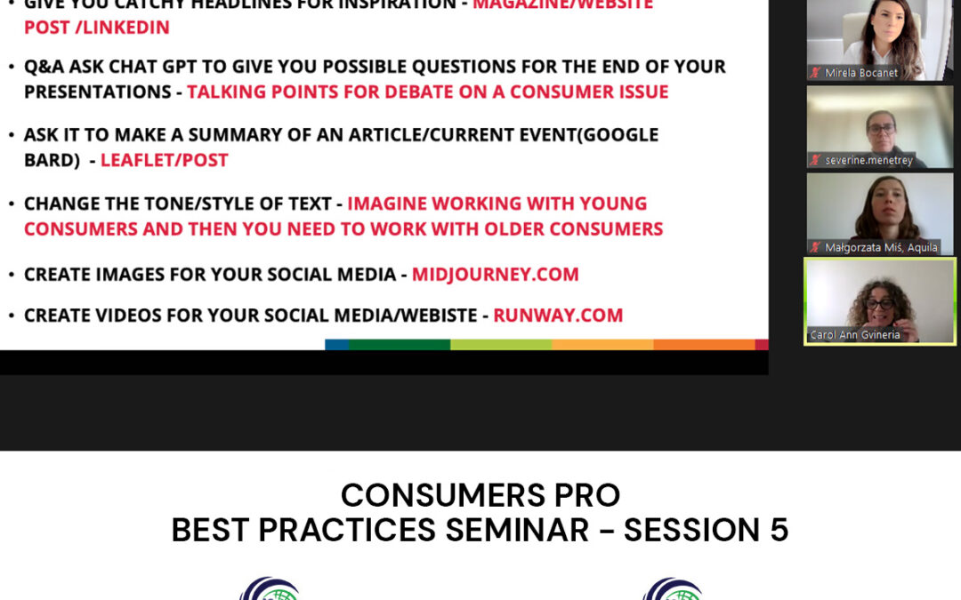 Consumers PRO – Best practices seminar – Session 5